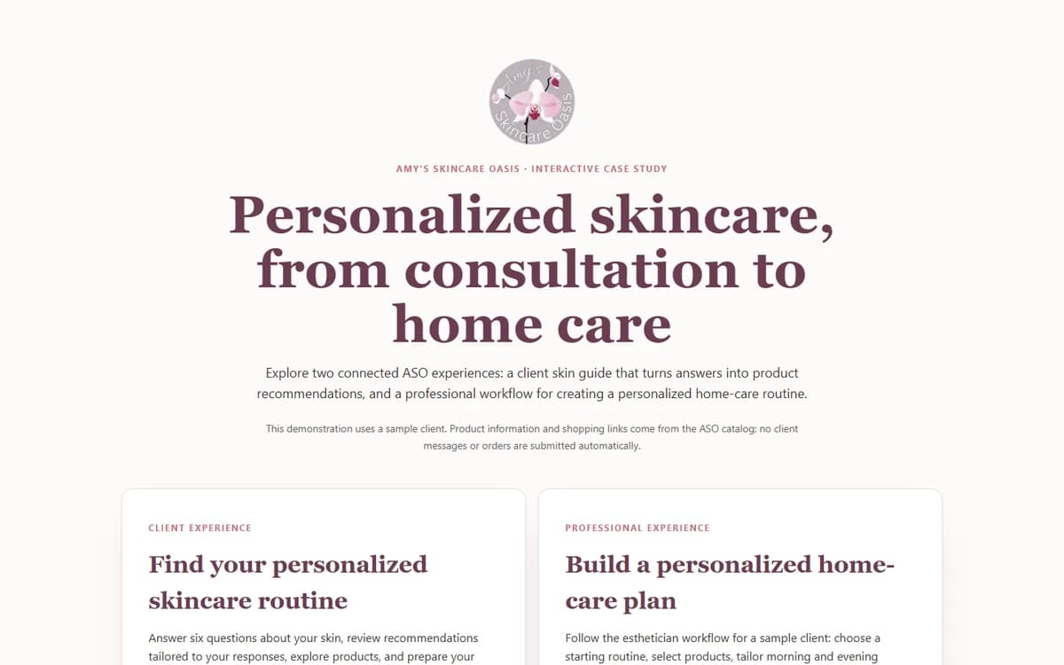 Personalized Skincare & Home-Care Workflows — system preview